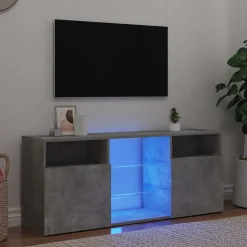 vidaXL Tv-meubel met LED-verlichting 120x30x50 cm betongrijs