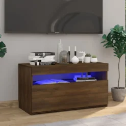 vidaXL Tv-meubel met LED-verlichting 75x35x40 cm bruin eikenkleur