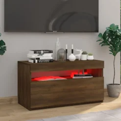 vidaXL Tv-meubel met LED-verlichting 75x35x40 cm bruin eikenkleur