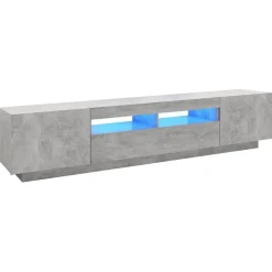 vidaXL Tv-meubel met LED-verlichting 200x35x40 cm betongrijs