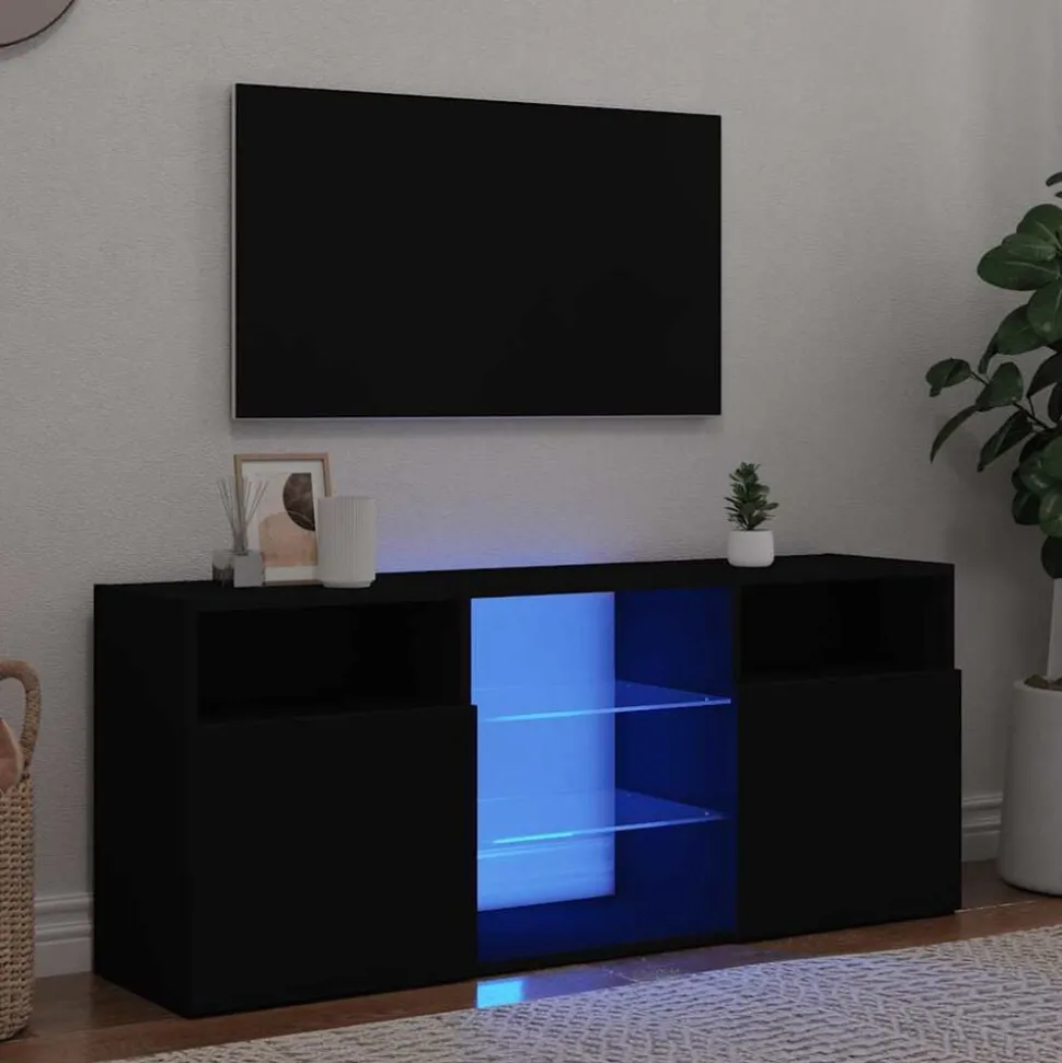 vidaXL Tv-meubel met LED-verlichting 120x30x50 cm zwart