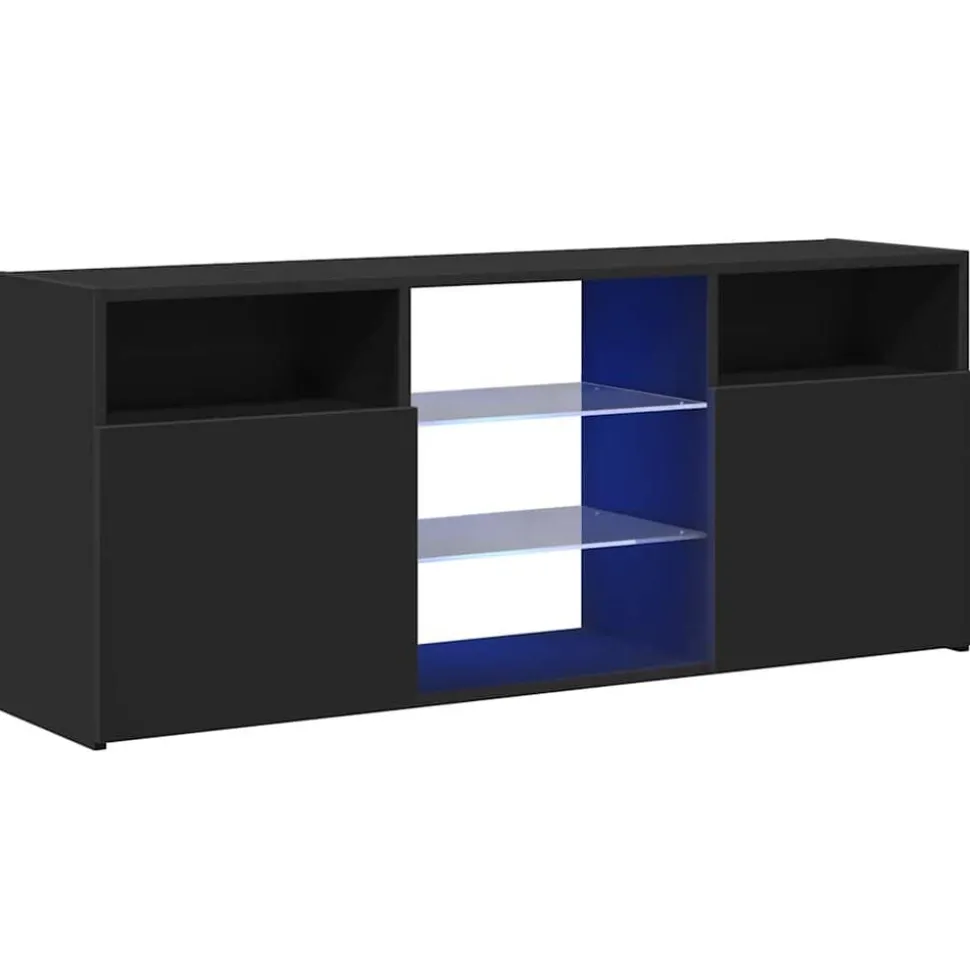 vidaXL Tv-meubel met LED-verlichting 120x30x50 cm zwart