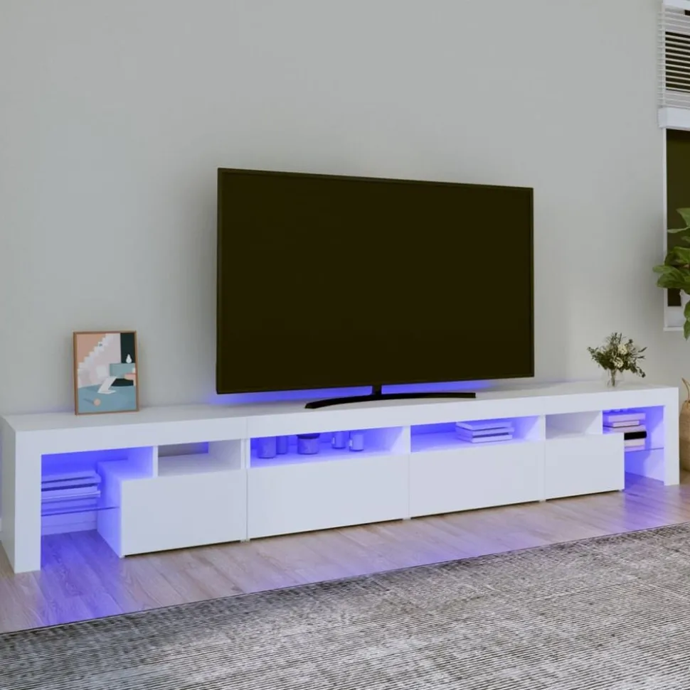 vidaXL Tv-meubel met LED-verlichting 260x36,5x40 cm wit