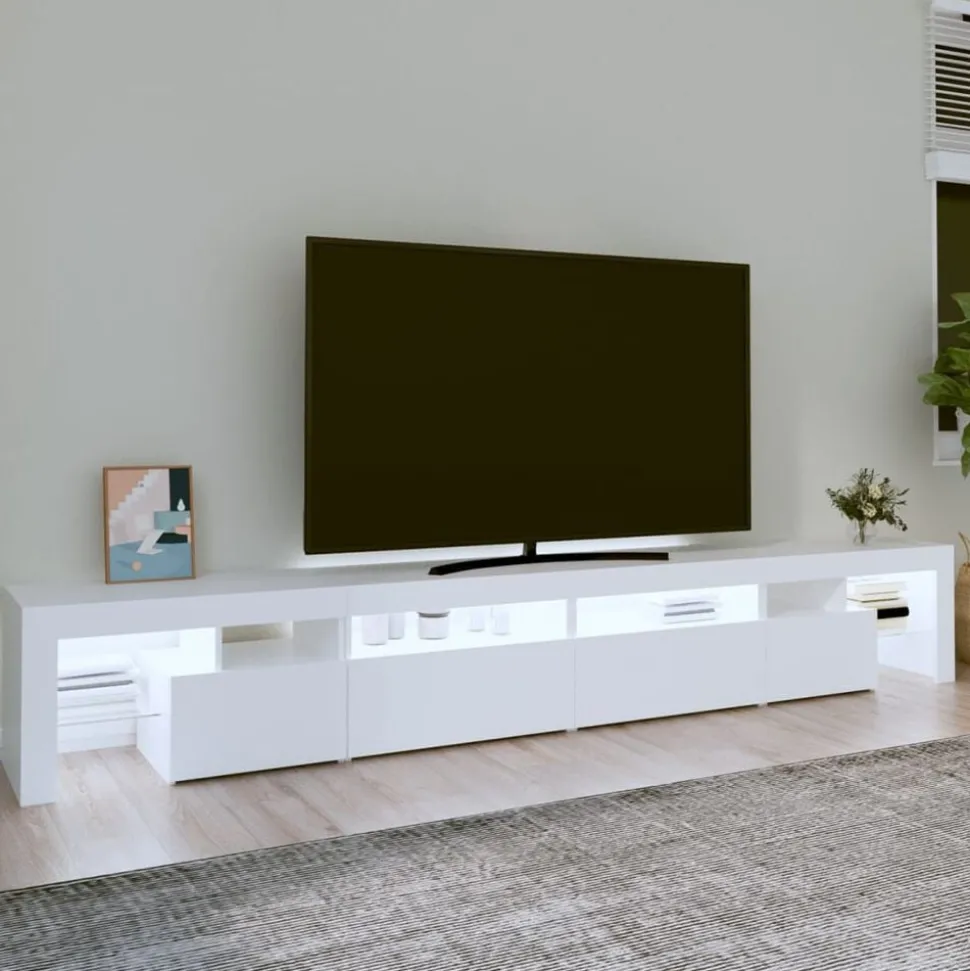 vidaXL Tv-meubel met LED-verlichting 260x36,5x40 cm wit