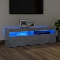 vidaXL Tv-meubel met LED-verlichting 120x35x40 cm betongrijs