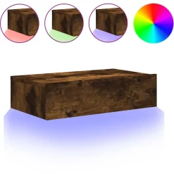 vidaXL Tv-meubel met LED-verlichting 60x35x15,5 cm gerookt eikenkleur