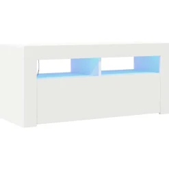 vidaXL Tv-meubel met LED-verlichting 90x35x40 cm wit