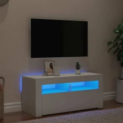 vidaXL Tv-meubel met LED-verlichting 90x35x40 cm wit