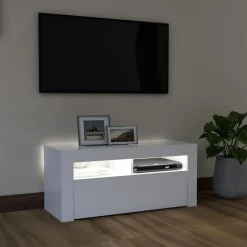 vidaXL Tv-meubel met LED-verlichting 90x35x40 cm wit