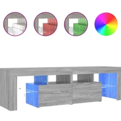 vidaXL Tv-meubel met LED-verlichting 140x36,5x40 cm grijs sonoma eiken