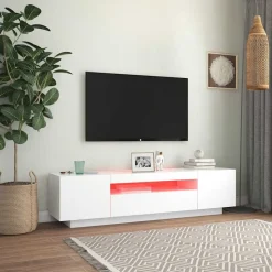 vidaXL Tv-meubel met LED-verlichting 160x35x40 cm wit