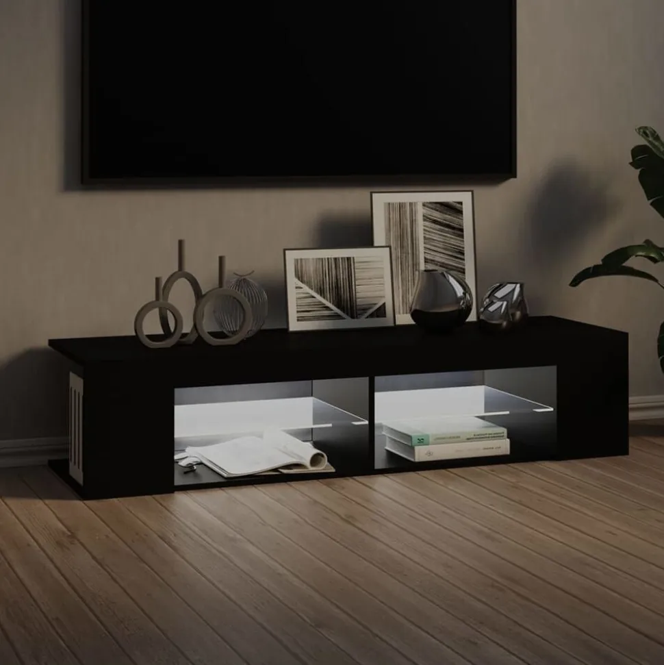 vidaXL Tv-meubel met LED-verlichting 135x39x30 cm zwart