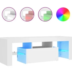 vidaXL Tv-meubel met LED-verlichting 120x35x40 cm wit