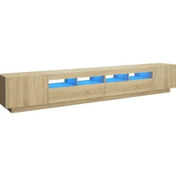 vidaXL Tv-meubel met LED-verlichting 260x35x40 cm sonoma eikenkleurig