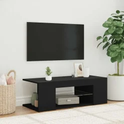 vidaXL Tv-meubel met LED-verlichting 90x39x30 cm zwart