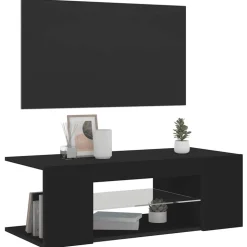 vidaXL Tv-meubel met LED-verlichting 90x39x30 cm zwart