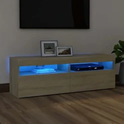 vidaXL Tv-meubel met LED-verlichting 120x35x40 cm sonoma eikenkleurig