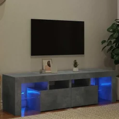 vidaXL Tv-meubel met LED-verlichting 140x36,5x40 cm betongrijs