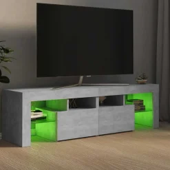 vidaXL Tv-meubel met LED-verlichting 140x36,5x40 cm betongrijs