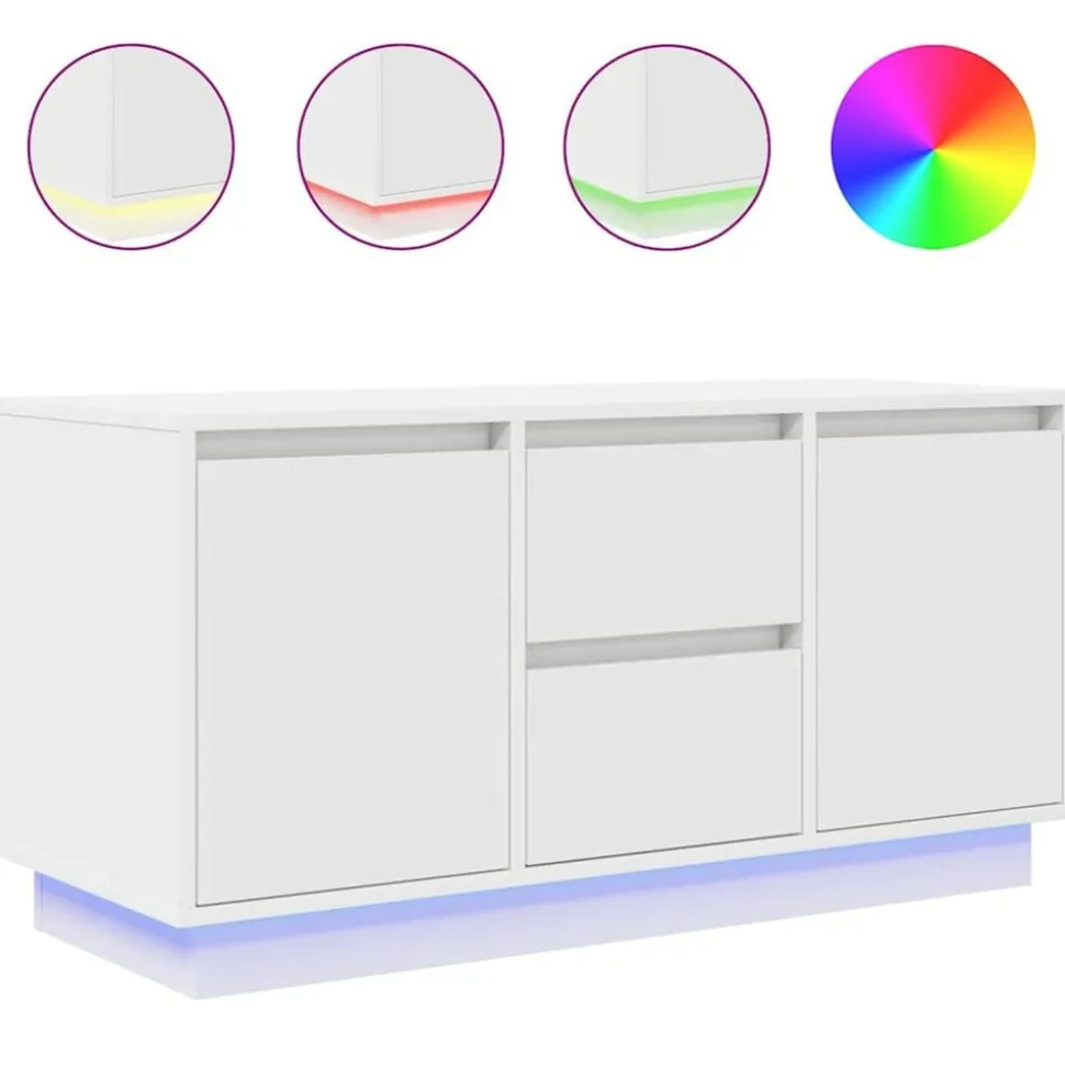 vidaXL Tv-meubel met LED-verlichting 100x41x50 cm wit