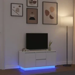 vidaXL Tv-meubel met LED-verlichting 100x41x50 cm wit