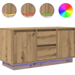 vidaXL Tv-meubel met LED-verlichting 100x41x50 cm artisanaal eiken
