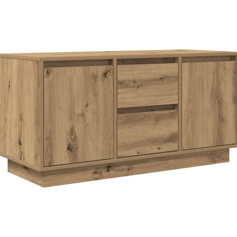 vidaXL Tv-meubel met LED-verlichting 100x41x50 cm artisanaal eiken