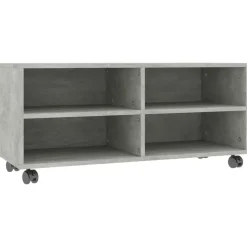 vidaXL Tv-meubel met wieltjes 90x35x35 cm bewerkt hout betongrijs