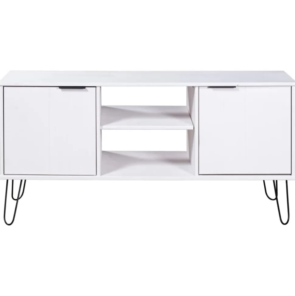vidaXL Tv-meubel New York massief grenenhout wit