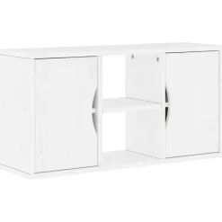 vidaXL Tv-meubel ODDA 79x24x40 cm massief grenenhout wit