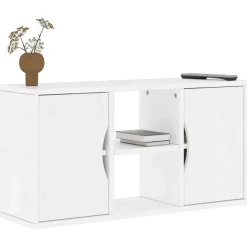 vidaXL Tv-meubel ODDA 79x24x40 cm massief grenenhout wit