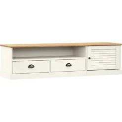 vidaXL Tv-meubel VIGO 156x40x40 cm massief grenenhout wit