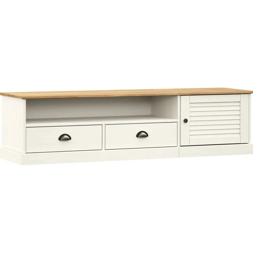 vidaXL Tv-meubel VIGO 156x40x40 cm massief grenenhout wit