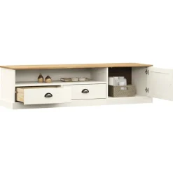 vidaXL Tv-meubel VIGO 156x40x40 cm massief grenenhout wit