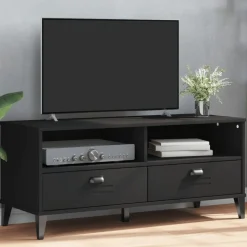 vidaXL Tv-meubel VIKEN bewerkt hout zwart