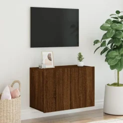 vidaXL Tv-meubel wandgemonteerd 60x30x41 cm bruin eikenkleur