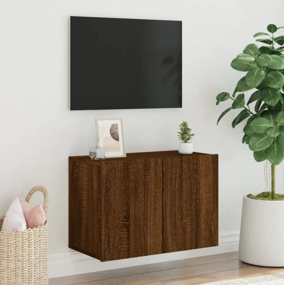 vidaXL Tv-meubel wandgemonteerd 60x30x41 cm bruin eikenkleur