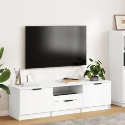 vidaXL Tv-meubel wit 140x35x40 cm bewerkt hout