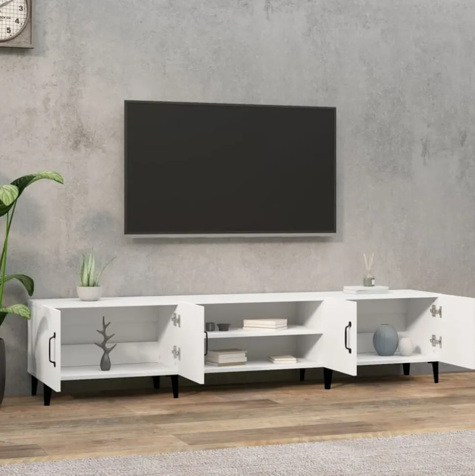 vidaXL Tv-meubel wit 180x31,5x40 cm bewerkt hout