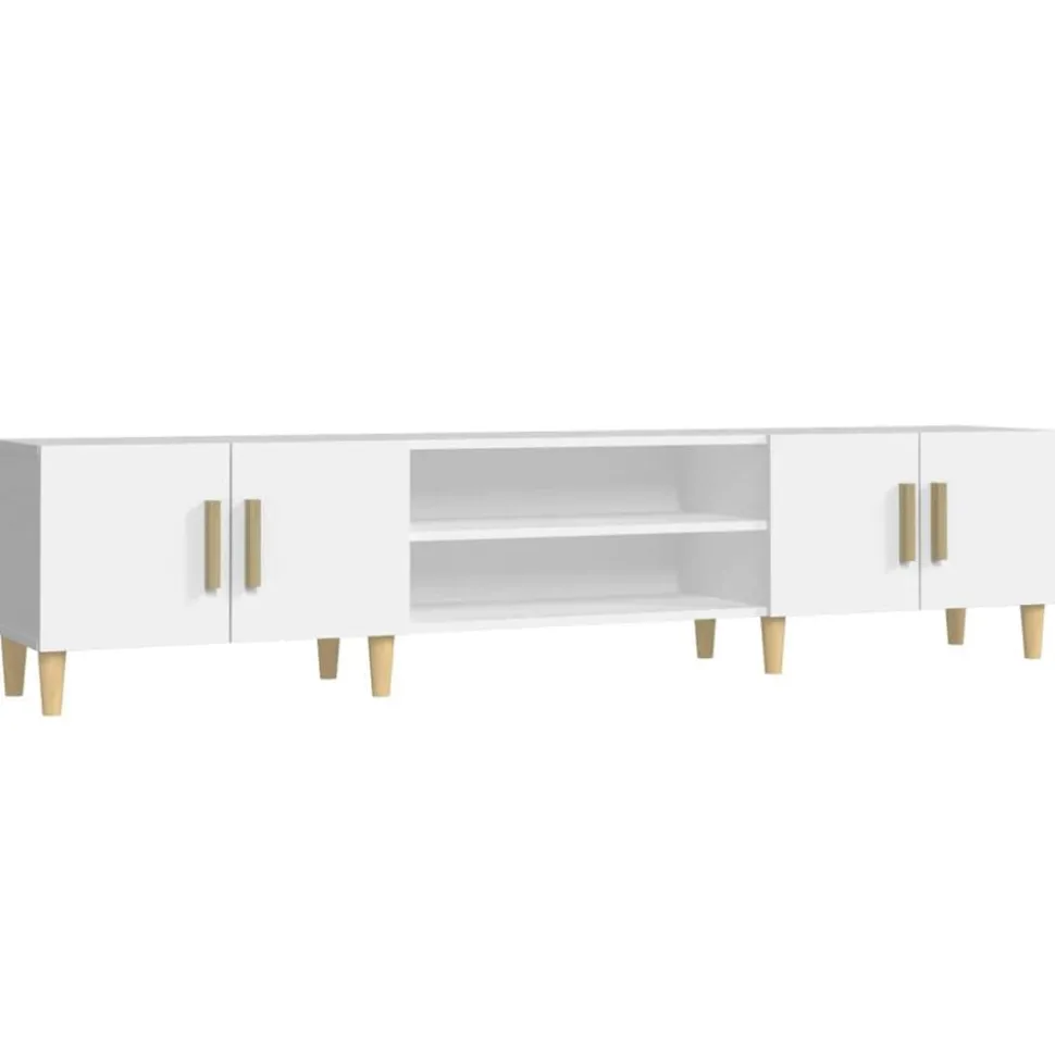 vidaXL Tv-meubel wit 180x31,5x40 cm bewerkt hout