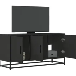 vidaXL Tv-meubel 100x35x50 cm bewerkt hout en metaal zwart