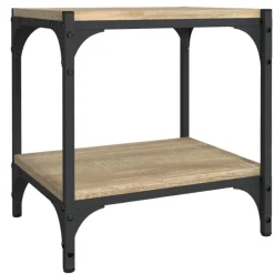 vidaXL Tv-meubel 40x33x41 cm bewerkt hout en staal sonoma eikenkleurig