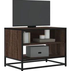 vidaXL Tv-meubel 61x40x46 cm bewerkt hout metaal bruin eikenkleur