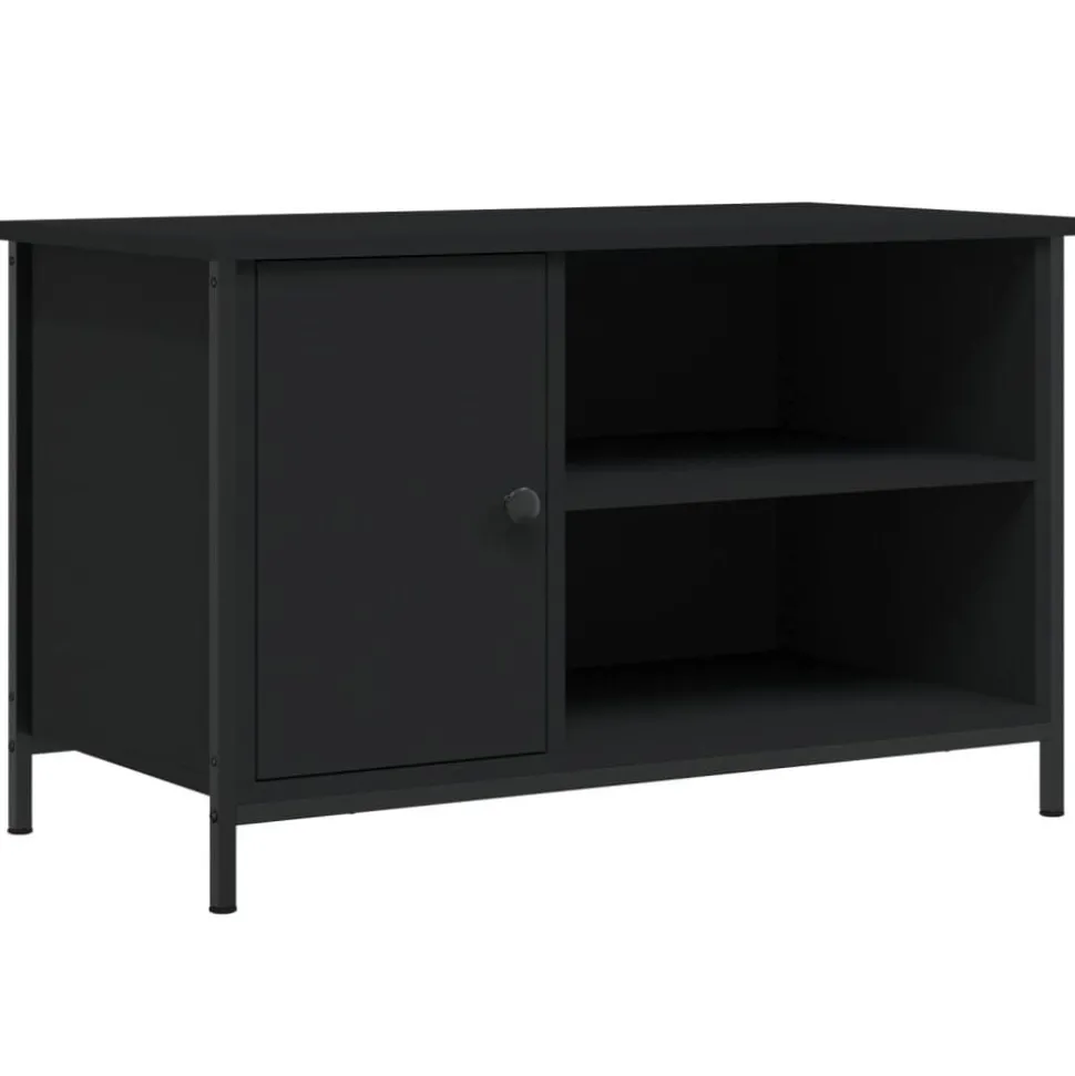 vidaXL Tv-meubel 80x40x50 cm bewerkt hout zwart