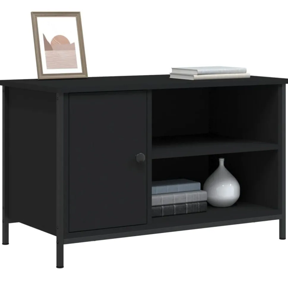vidaXL Tv-meubel 80x40x50 cm bewerkt hout zwart
