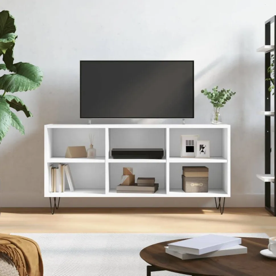 vidaXL Tv-meubel 103,5x30x50 cm bewerkt hout wit