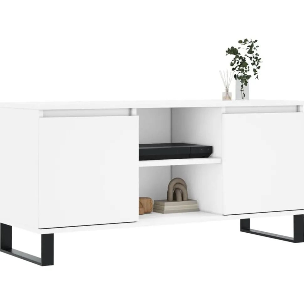vidaXL Tv-meubel 104x35x50 cm bewerkt hout wit