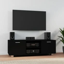 vidaXL Tv-meubel 120x40,5x35 cm bewerkt hout zwart