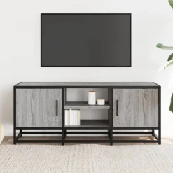 vidaXL Tv-meubel 100x35x41 cm bewerkt hout metaal grijs sonoma eiken