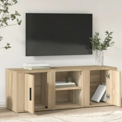 vidaXL Tv-meubel 100x31,5x35 cm bewerkt hout sonoma eikenkleurig